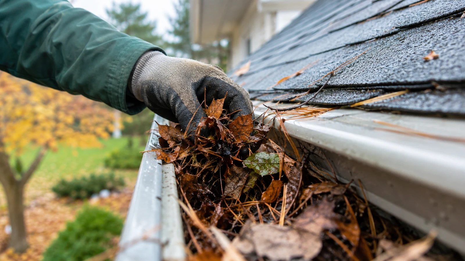 Fall home maintenance checklist roof and gutter inspection on a North Carolina house