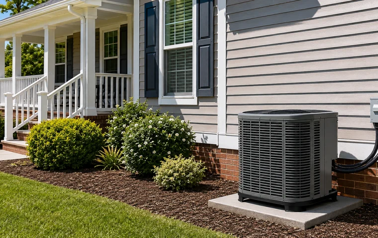 HVAC replacement cost in Durham NC shown by a modern outdoor heat pump and AC condenser beside a home