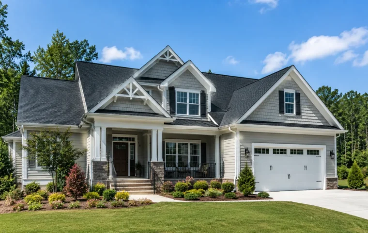 Roof replacement cost in North Carolina residential home with new asphalt shingle roof